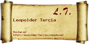 Leopolder Tercia névjegykártya